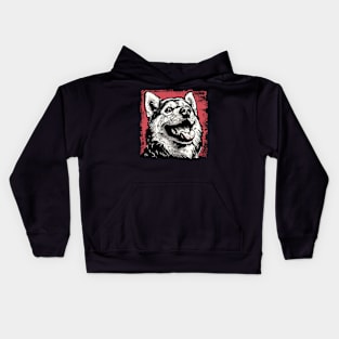 Retro Art Alaskan Malamute Dog Lover Kids Hoodie